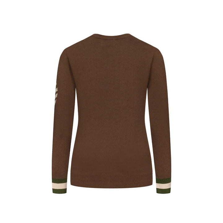 Kvinder Brown Lighthouse Stars Retro Design Jacquard Strik
