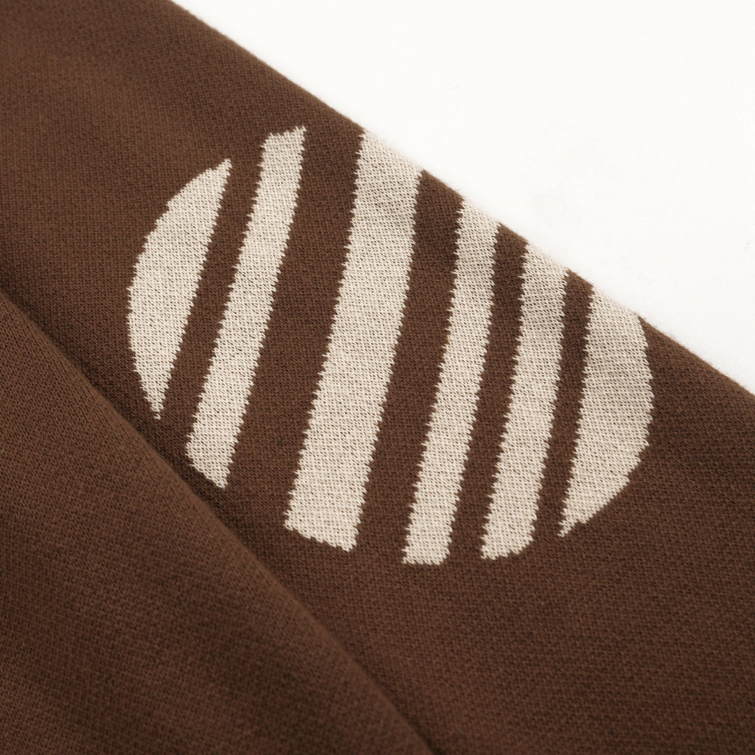 Kvinder Brown Lighthouse Stars Retro Design Jacquard Strik