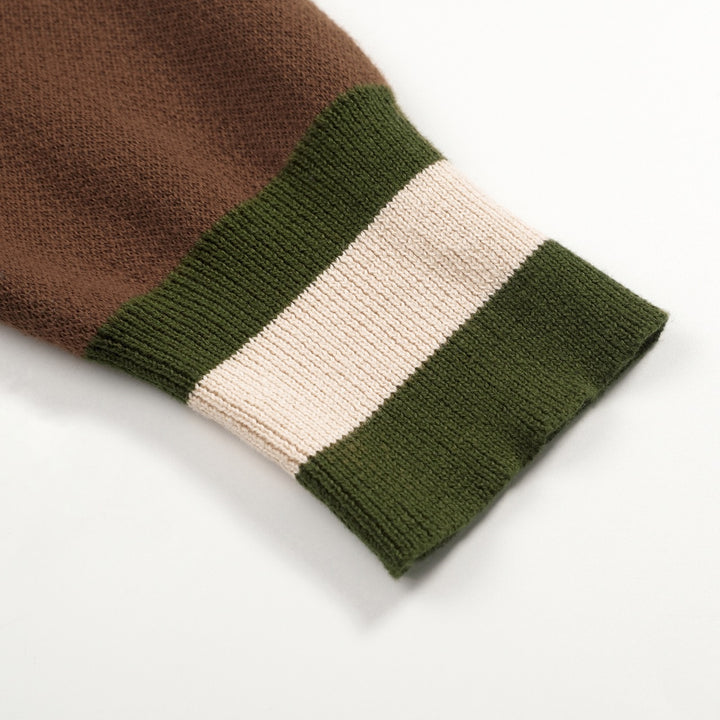 Kvinder Brown Lighthouse Stars Retro Design Jacquard Strik