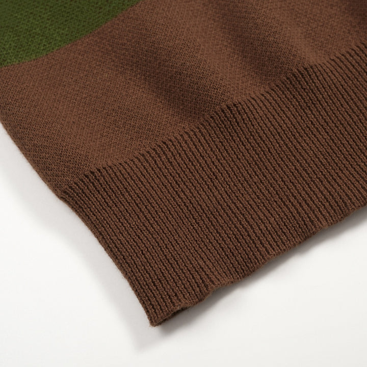 Kvinder Brown Lighthouse Stars Retro Design Jacquard Strik