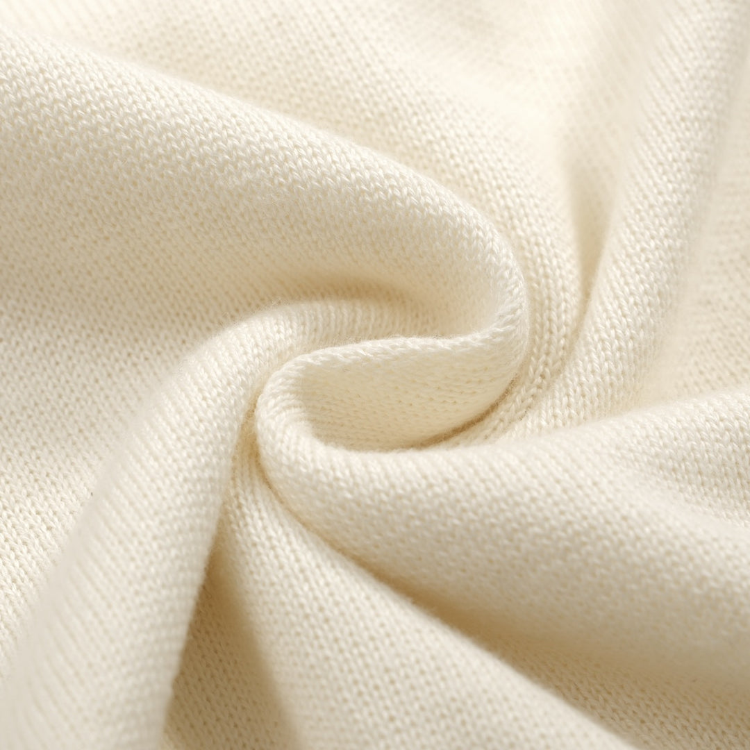 Women's white vintage bat puffed sleeve knitwear