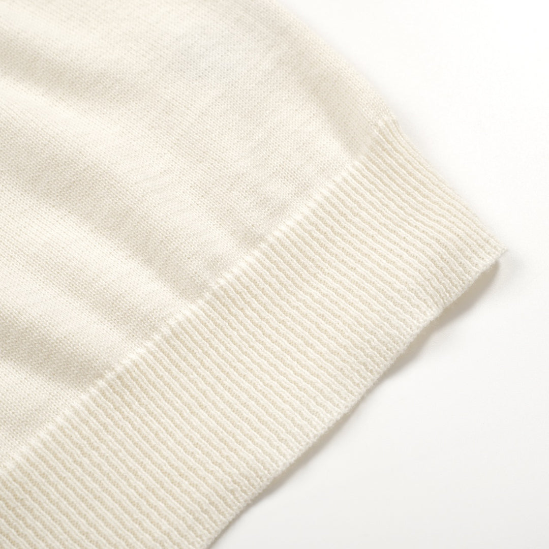 Women's white vintage bat puffed sleeve knitwear