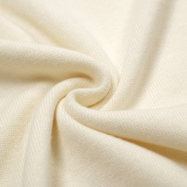 Herren apricot-weiße diamantförmige gestrickte V-Neck-Polo