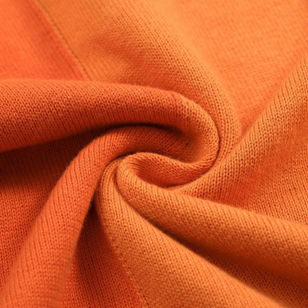 Men's black patchwork jacquard V-neck knitted polo