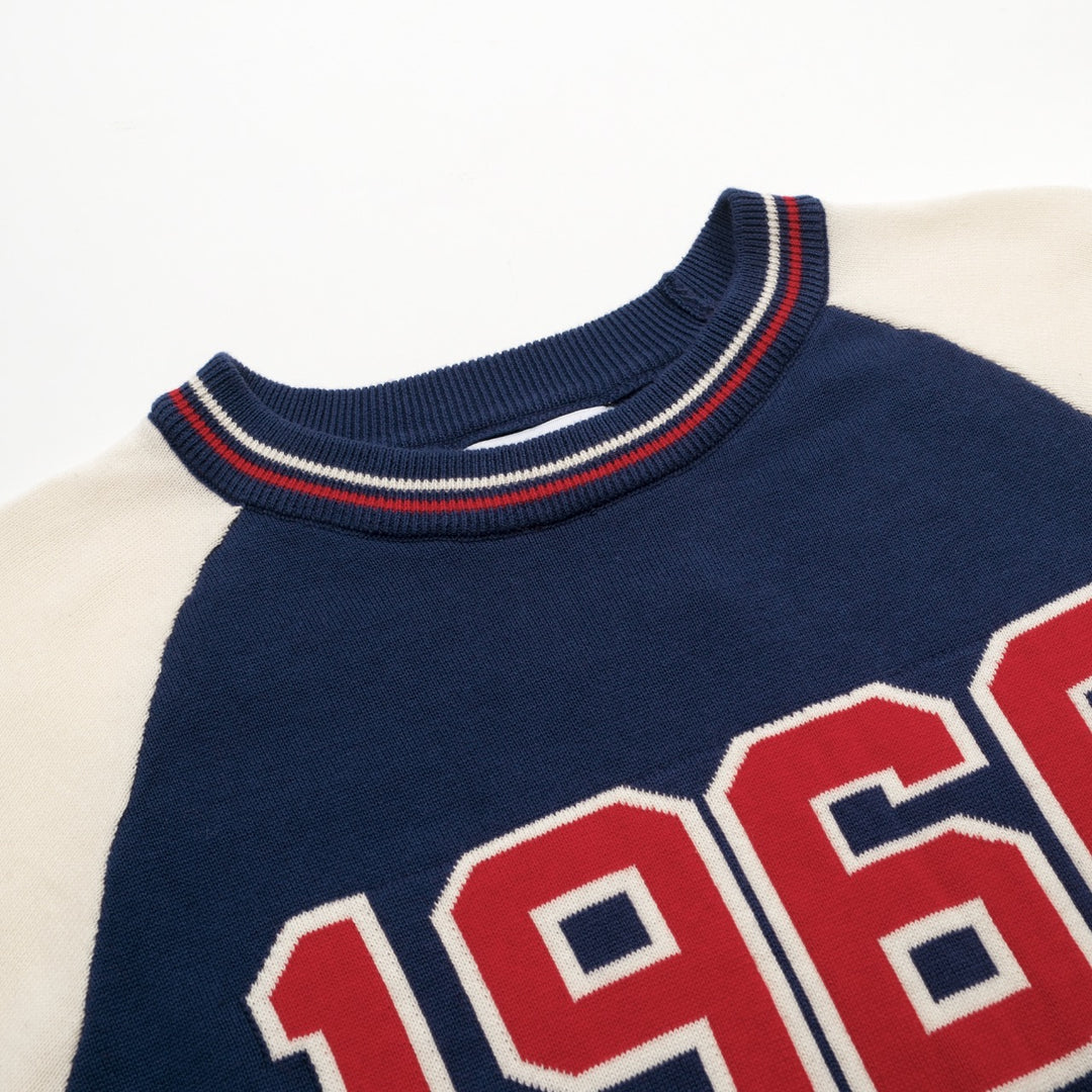 Men's dark blue 1966 vintage knitted T-shirt