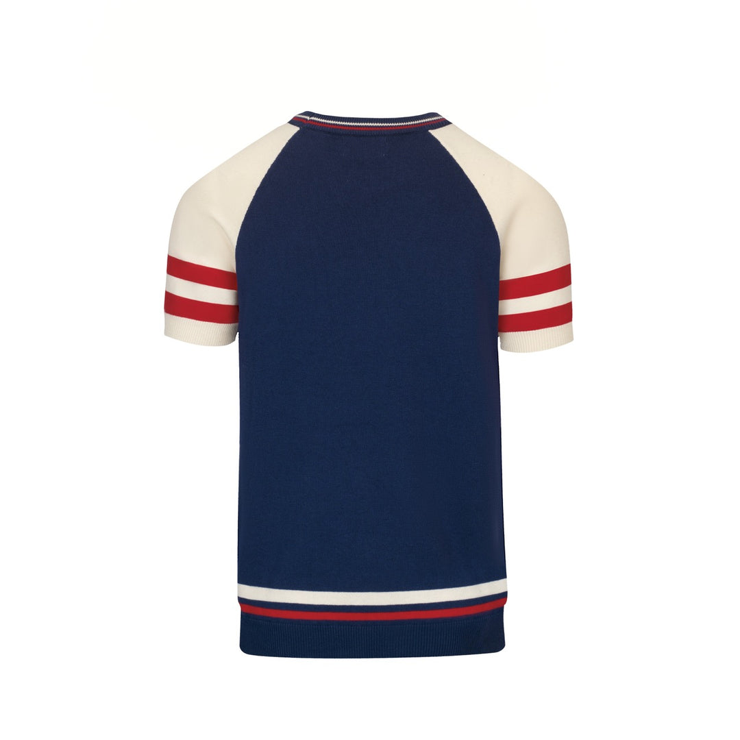 Men's dark blue 1966 vintage knitted T-shirt