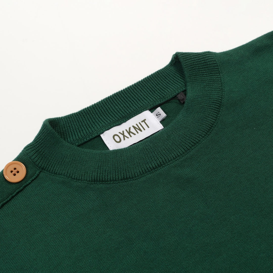 Men's green patch pocket vintage knit T-shirt