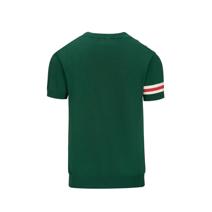 Men's green patch pocket vintage knit T-shirt