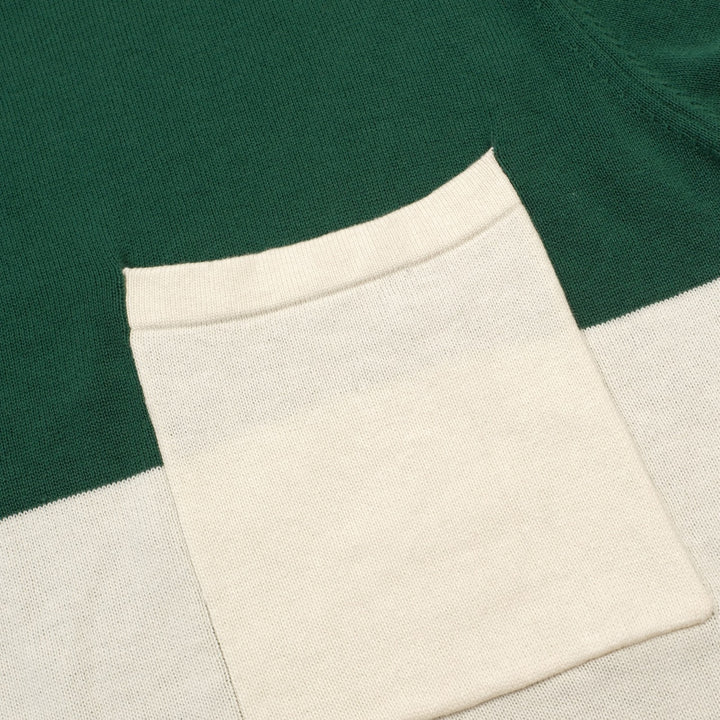 Men's green patch pocket vintage knit T-shirt