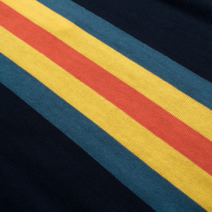 Men's dark blue striped vintage preppy knit T-shirt