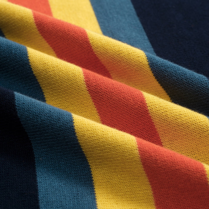Men's dark blue striped vintage preppy knit T-shirt