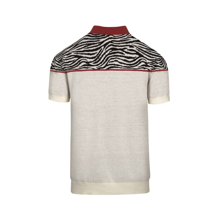 Ανδρική πλεκτή ζακέτα με κόκκινη ζέβρα