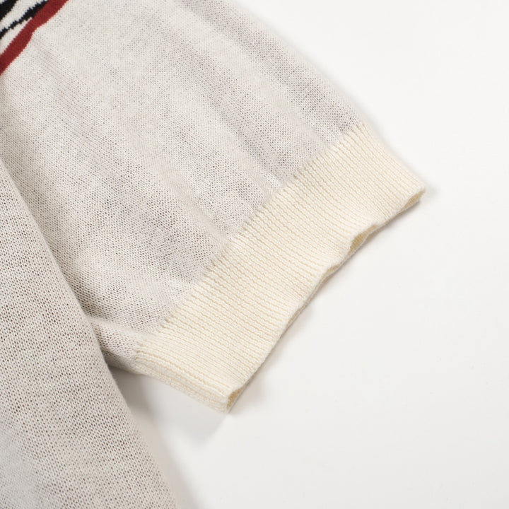 Ανδρική πλεκτή ζακέτα με κόκκινη ζέβρα