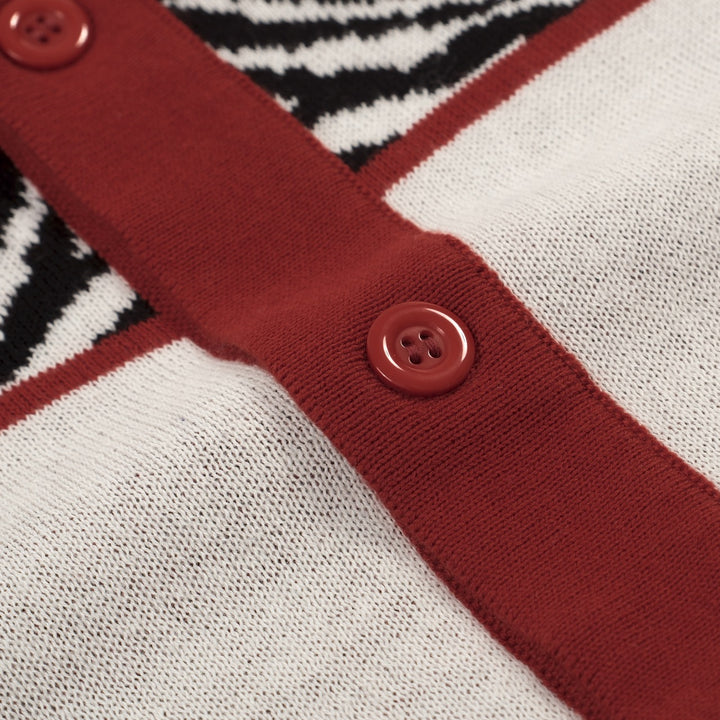 Ανδρική πλεκτή ζακέτα με κόκκινη ζέβρα