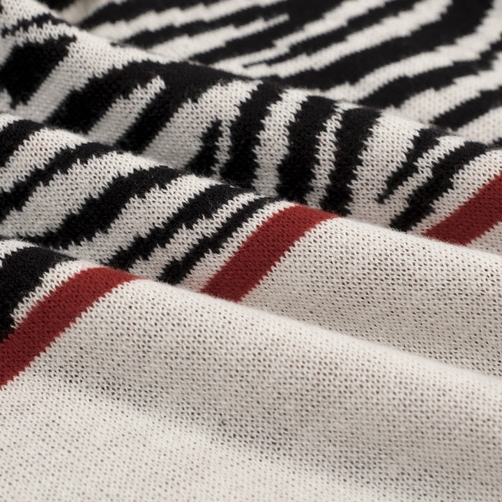 Ανδρική πλεκτή ζακέτα με κόκκινη ζέβρα