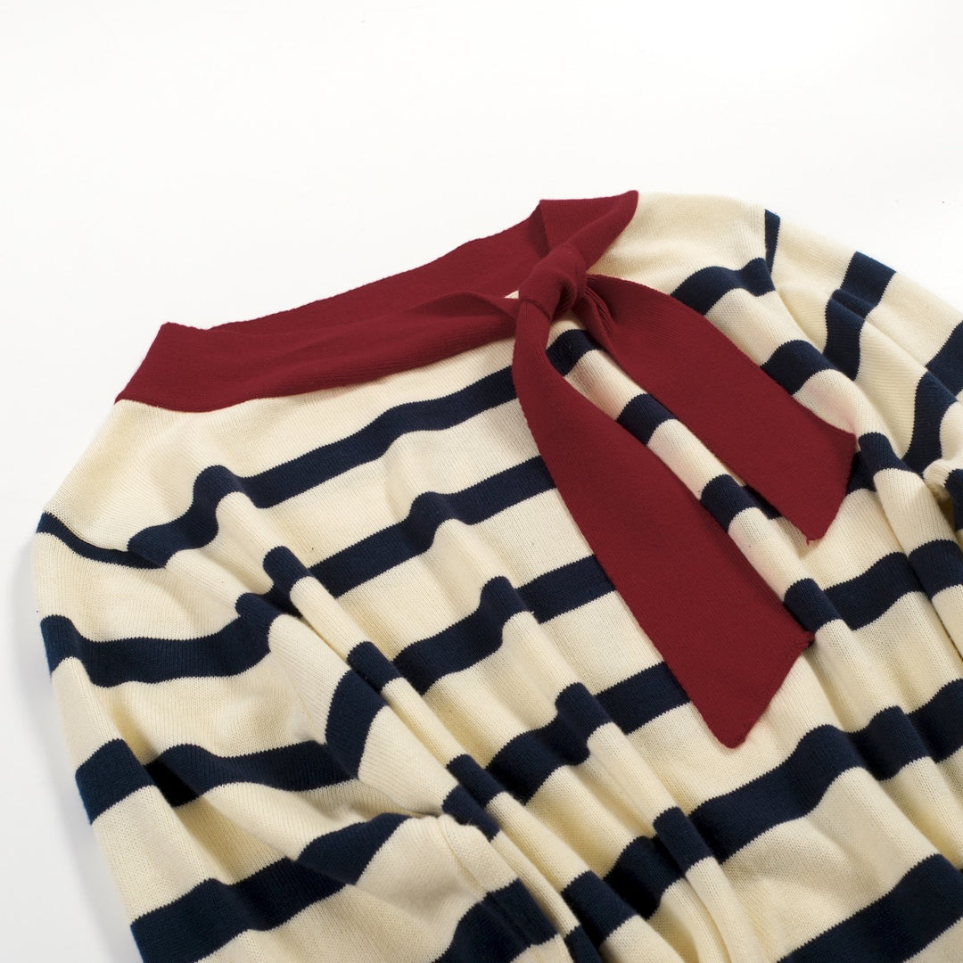 Damen rote Crop-Ärmel Strick-T-Shirt - Crop-Länge