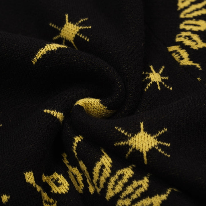 Svart jacquard jacquard cardigan for kvinner - Cropped Length