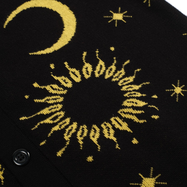 Svart jacquard jacquard cardigan for kvinner - Cropped Length