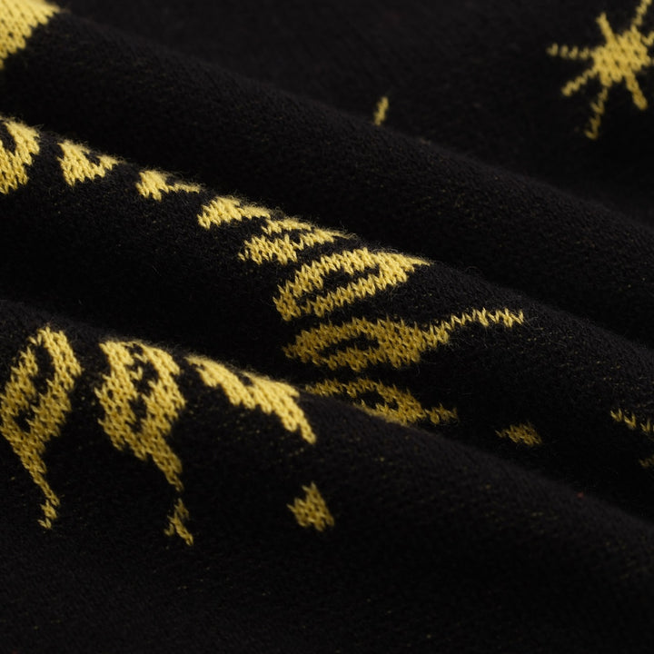 Svart jacquard jacquard cardigan for kvinner - Cropped Length