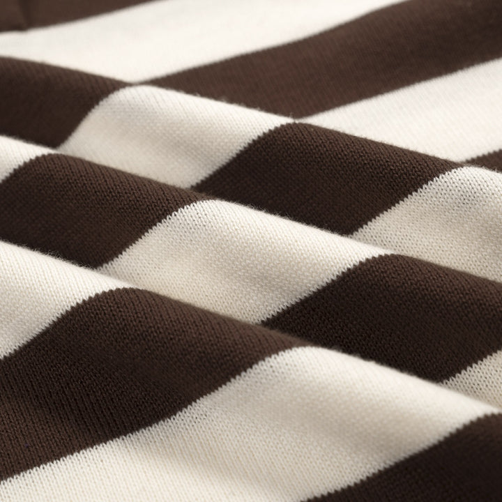 Women's brown striped fashion vintage knit polo