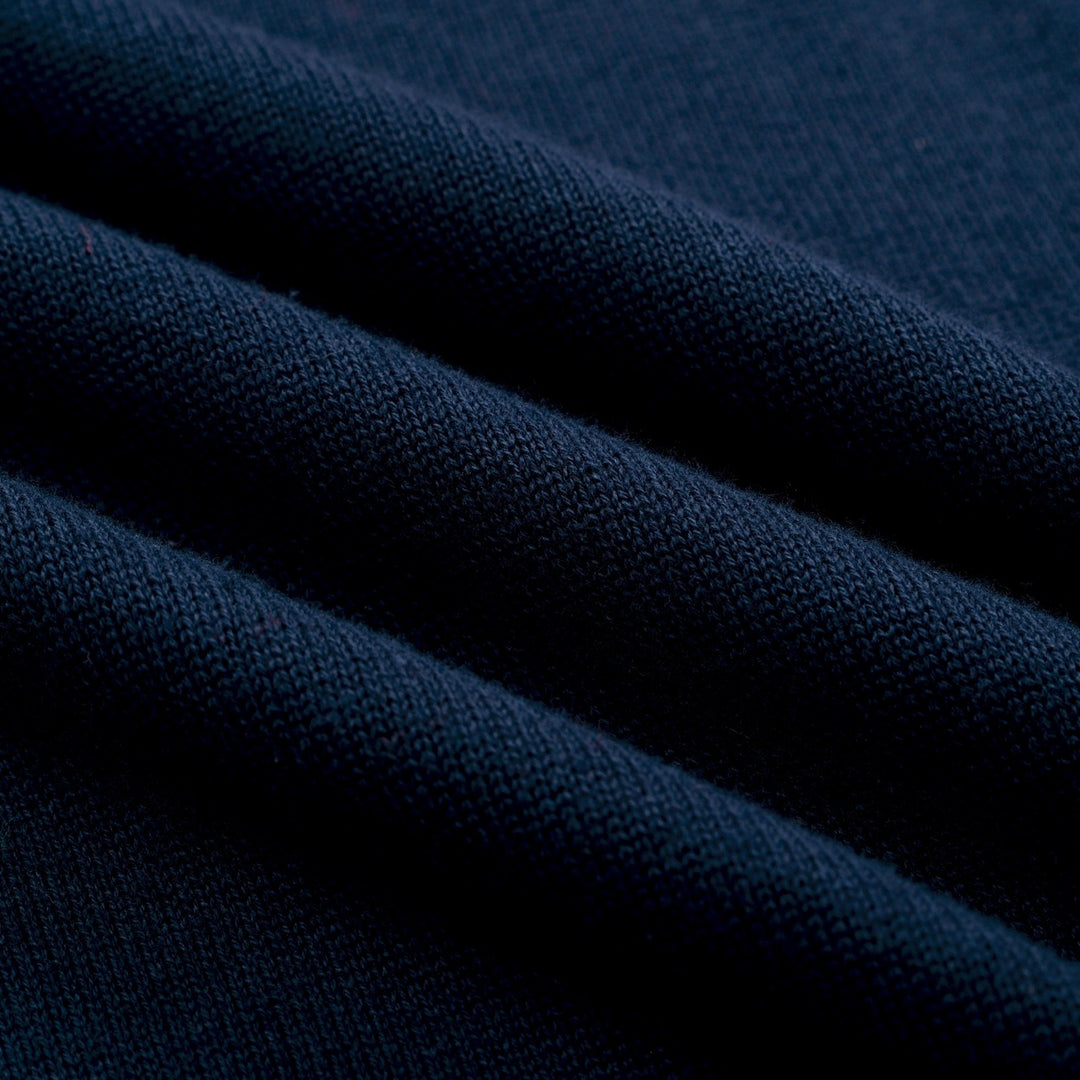 Women's Dark Blue Striped Vintage Jacquard Knit T-Shirt