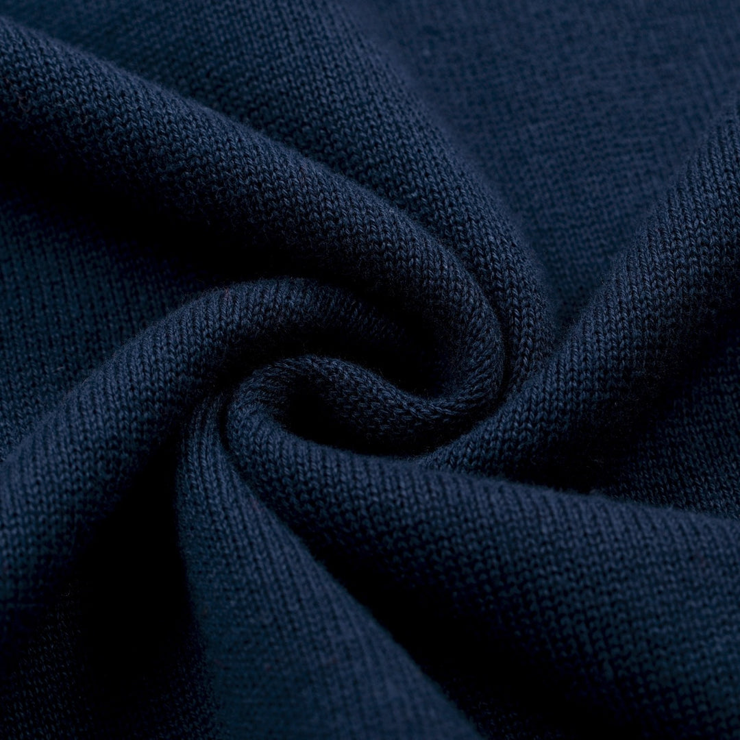 Women's Dark Blue Striped Vintage Jacquard Knit T-Shirt