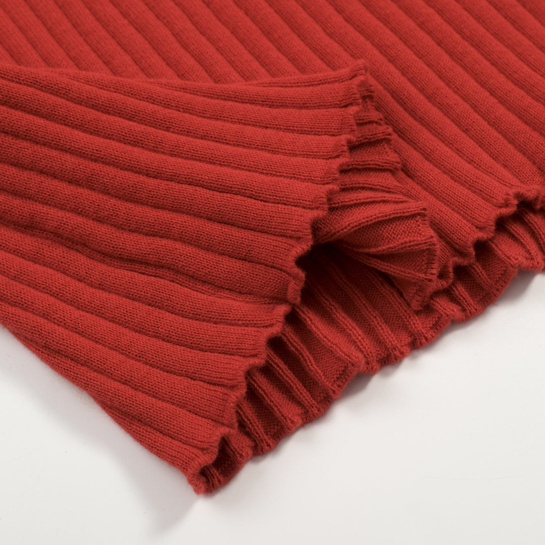 Women's Classic Red Vintage Jacquard Knit T-Shirt