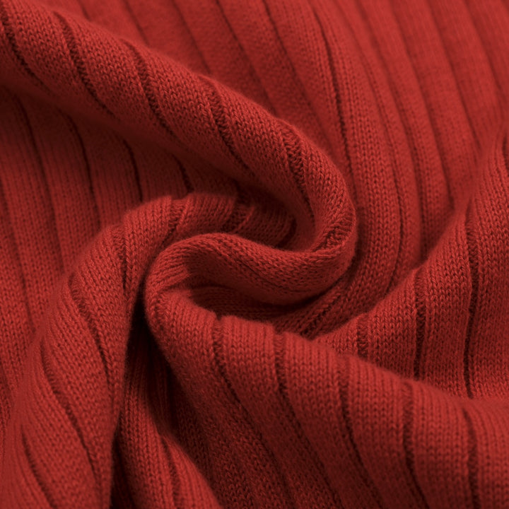 Women's Classic Red Vintage Jacquard Knit T-Shirt