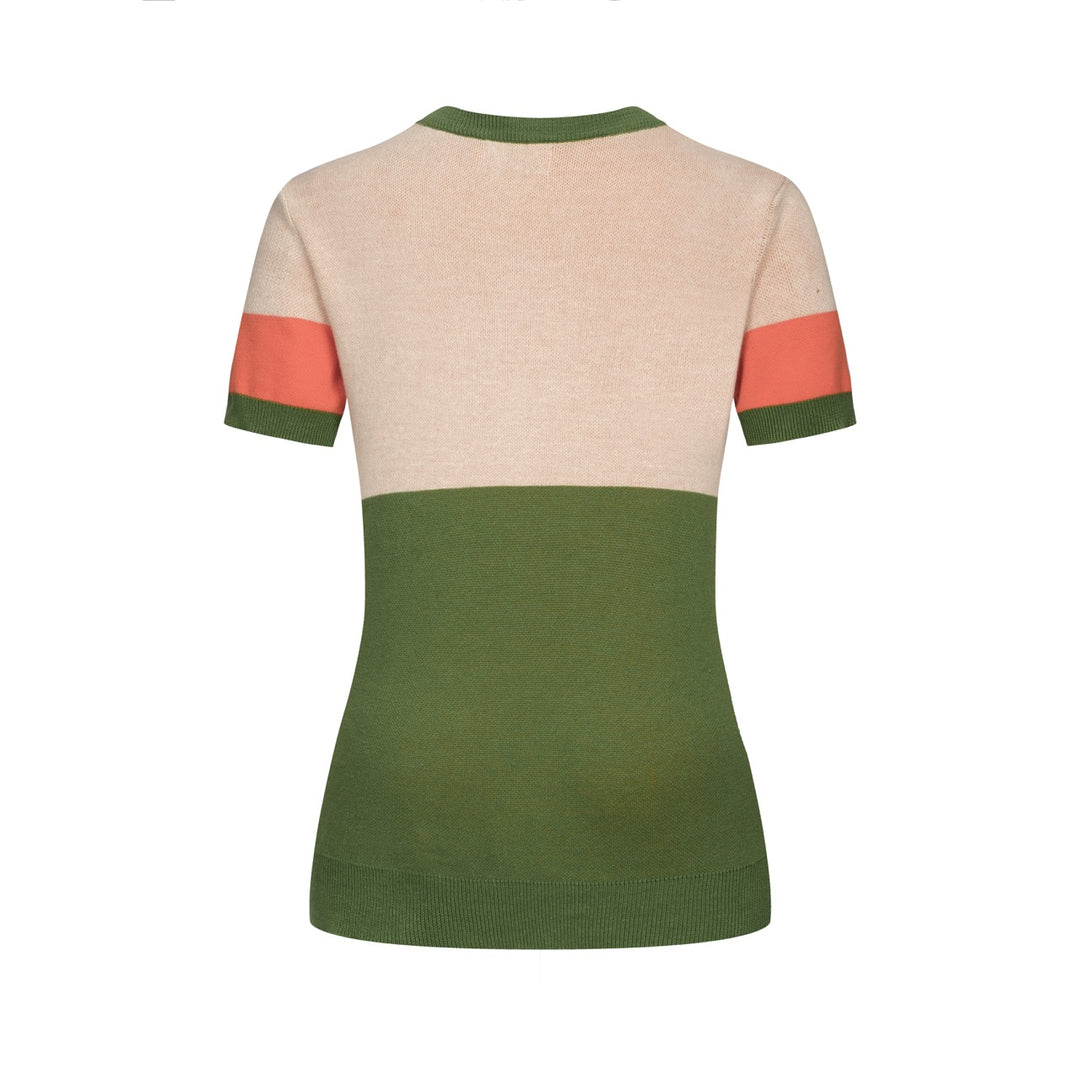 Women's Green Sunshine Classic Retro Jacquard Knit T-Shirt