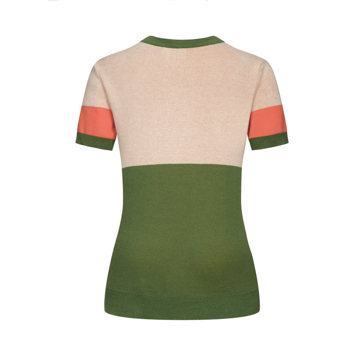 Women's Green Sunshine Classic Retro Jacquard Knit T-Shirt