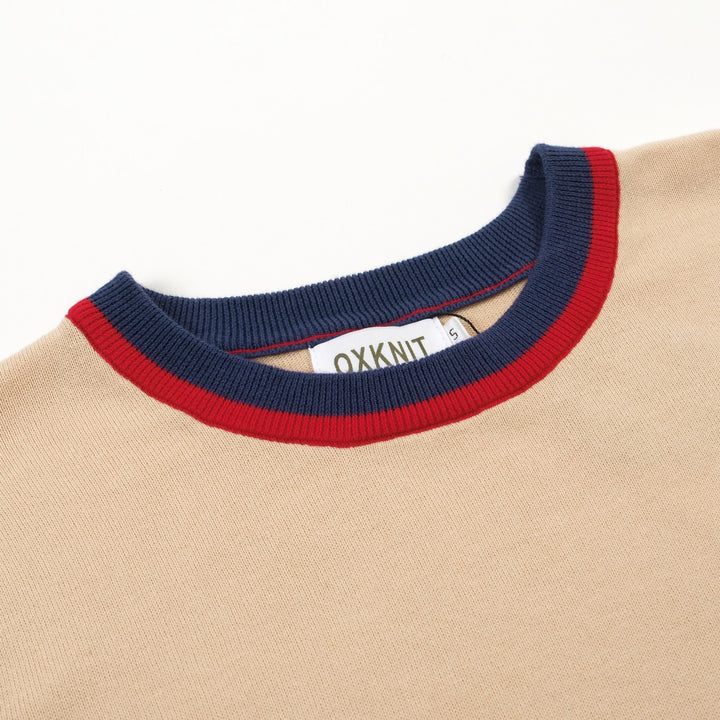 Women's Khaki Floral Jacquard Knit T-Shirt