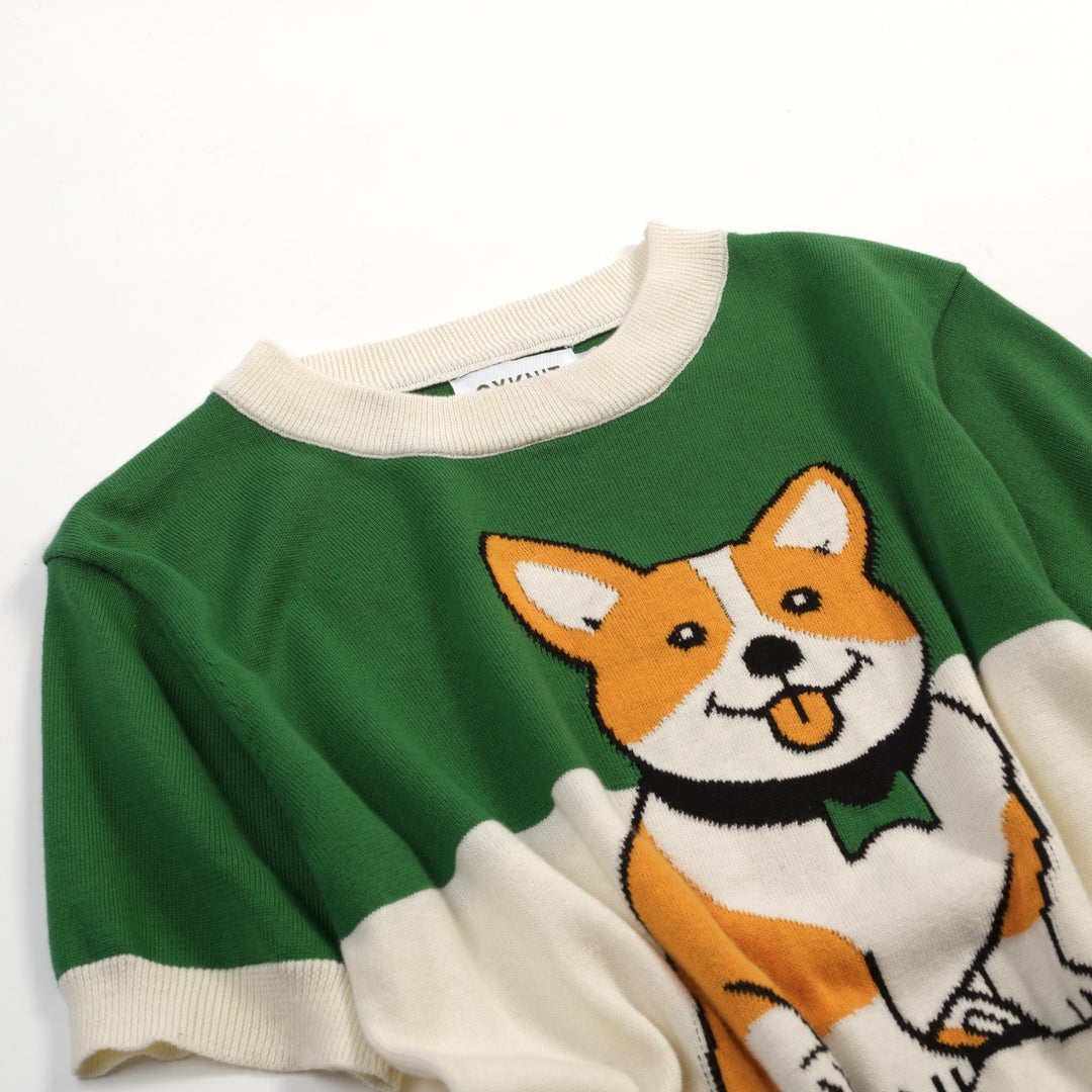 Women's Green Dog Classic Jacquard Knit T-Shirt