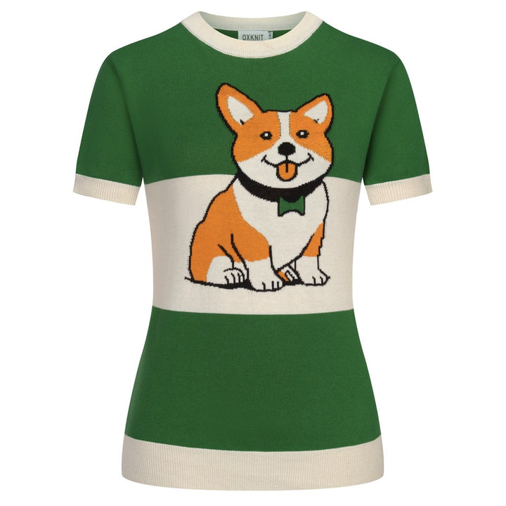 Women's Green Dog Classic Jacquard Knit T-Shirt