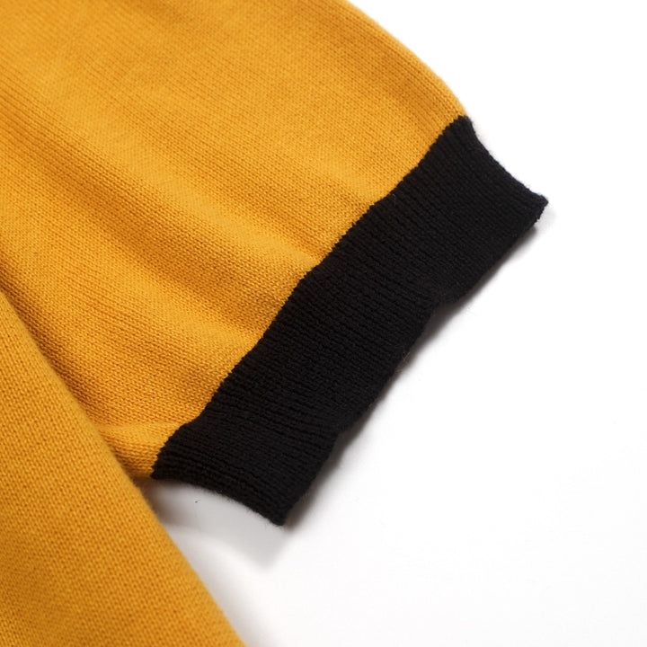 Women's Turmeric Kitten Classic Retro Jacquard Knit T-Shirt