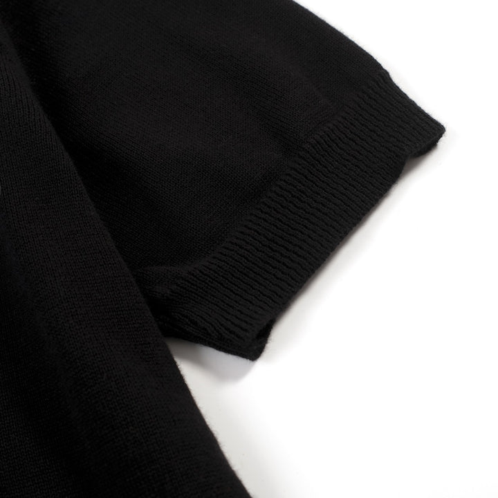 Women's classic black bird embroidered knit T-shirt