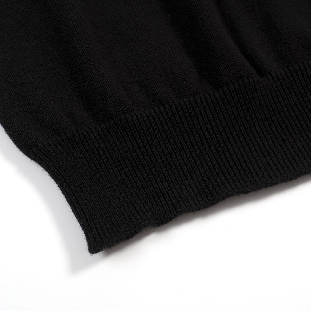 Women's classic black bird embroidered knit T-shirt
