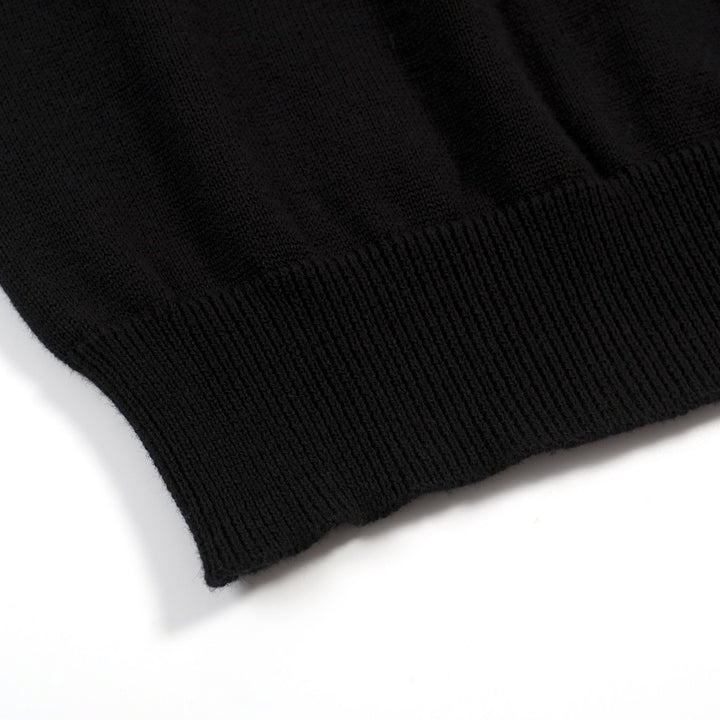 Women's classic black bird embroidered knit T-shirt