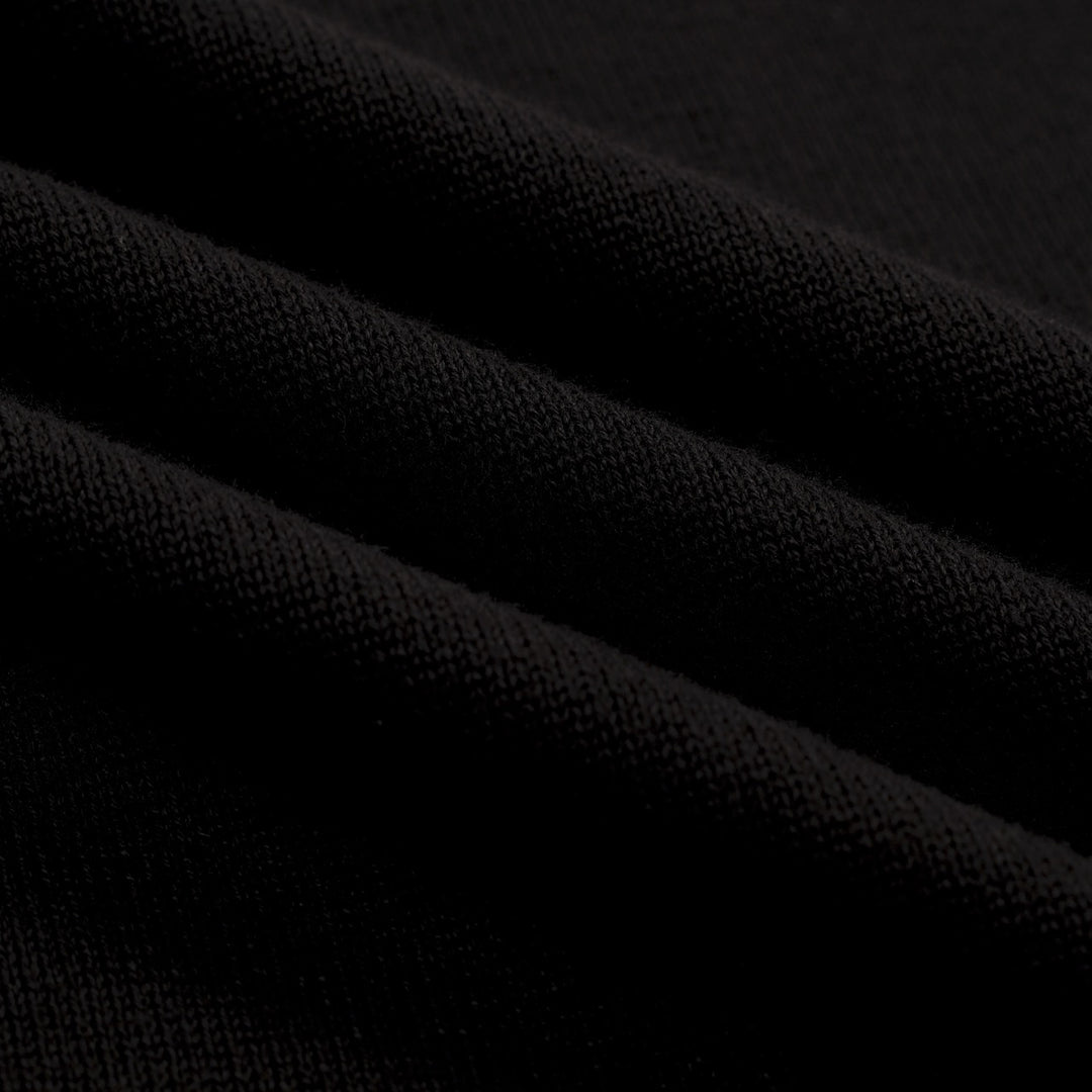 Women's classic black bird embroidered knit T-shirt