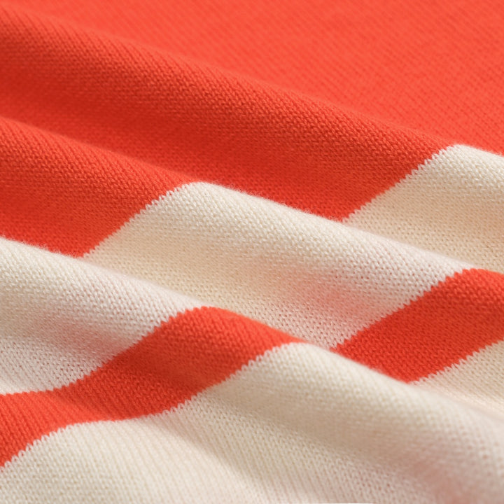 Women's classic orange striped jacquard knit T-shirt