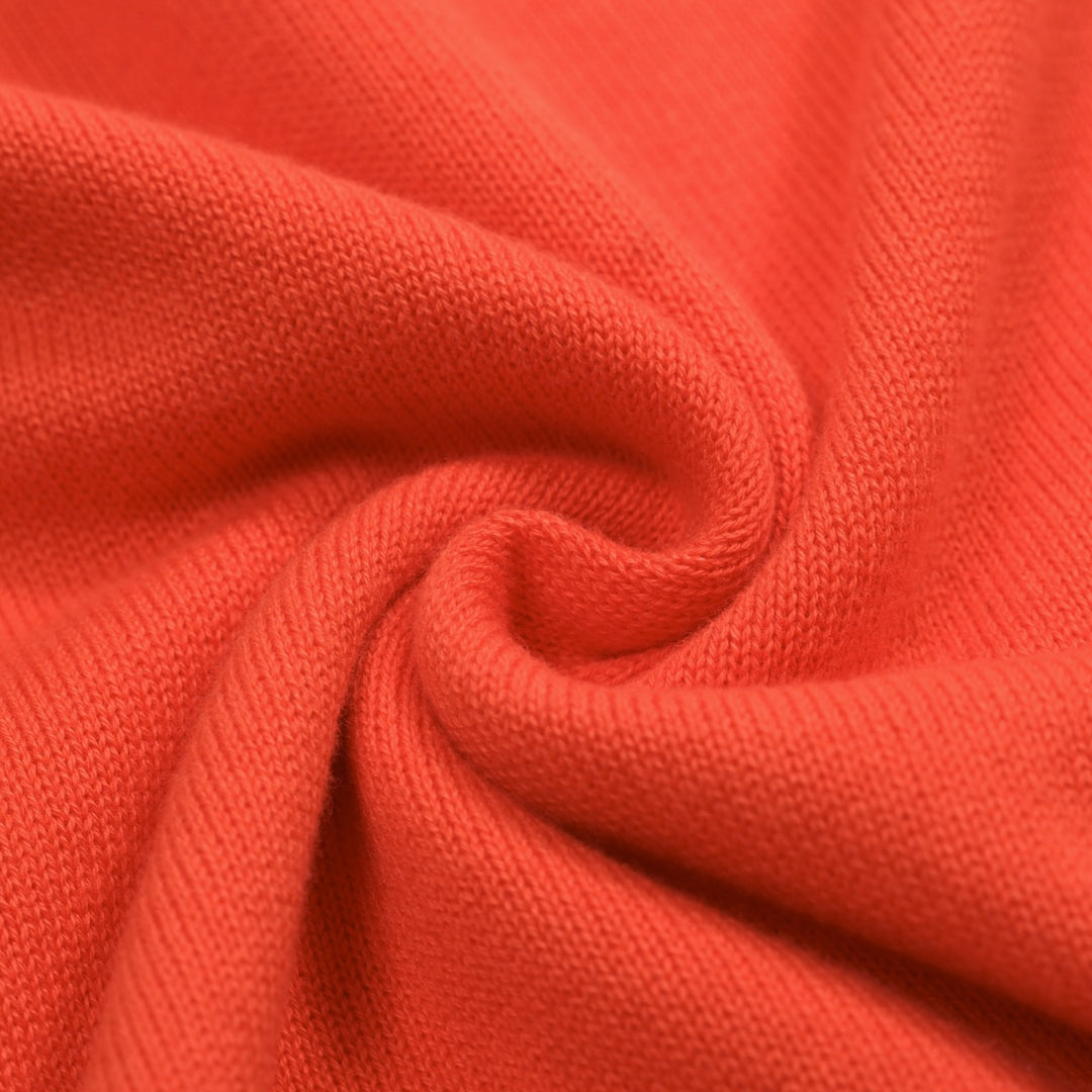 Women's classic orange striped jacquard knit T-shirt
