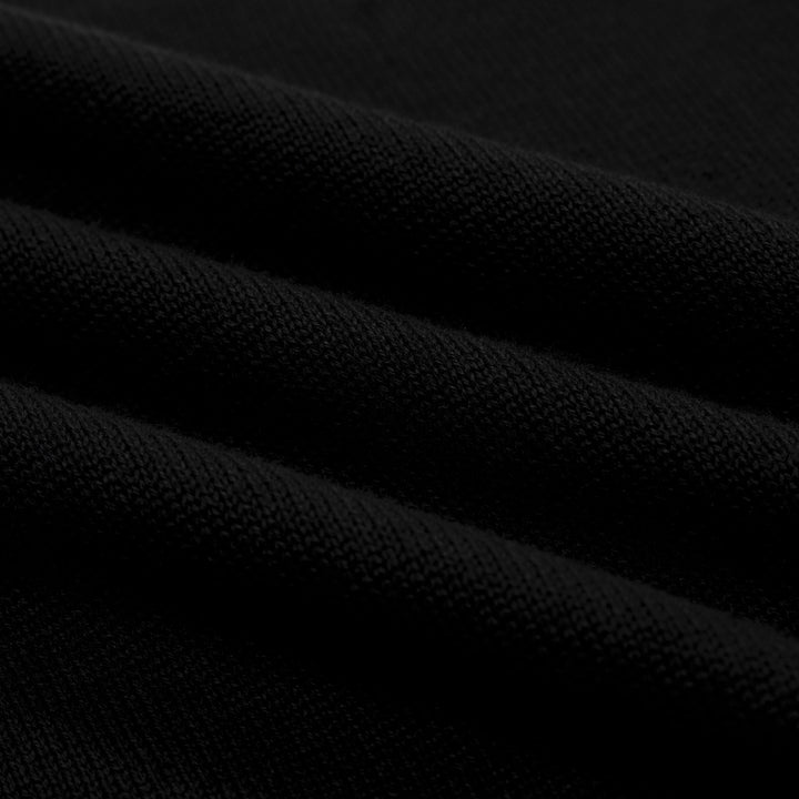 Women's black Bee embroidered vintage knit V-neck T-shirt