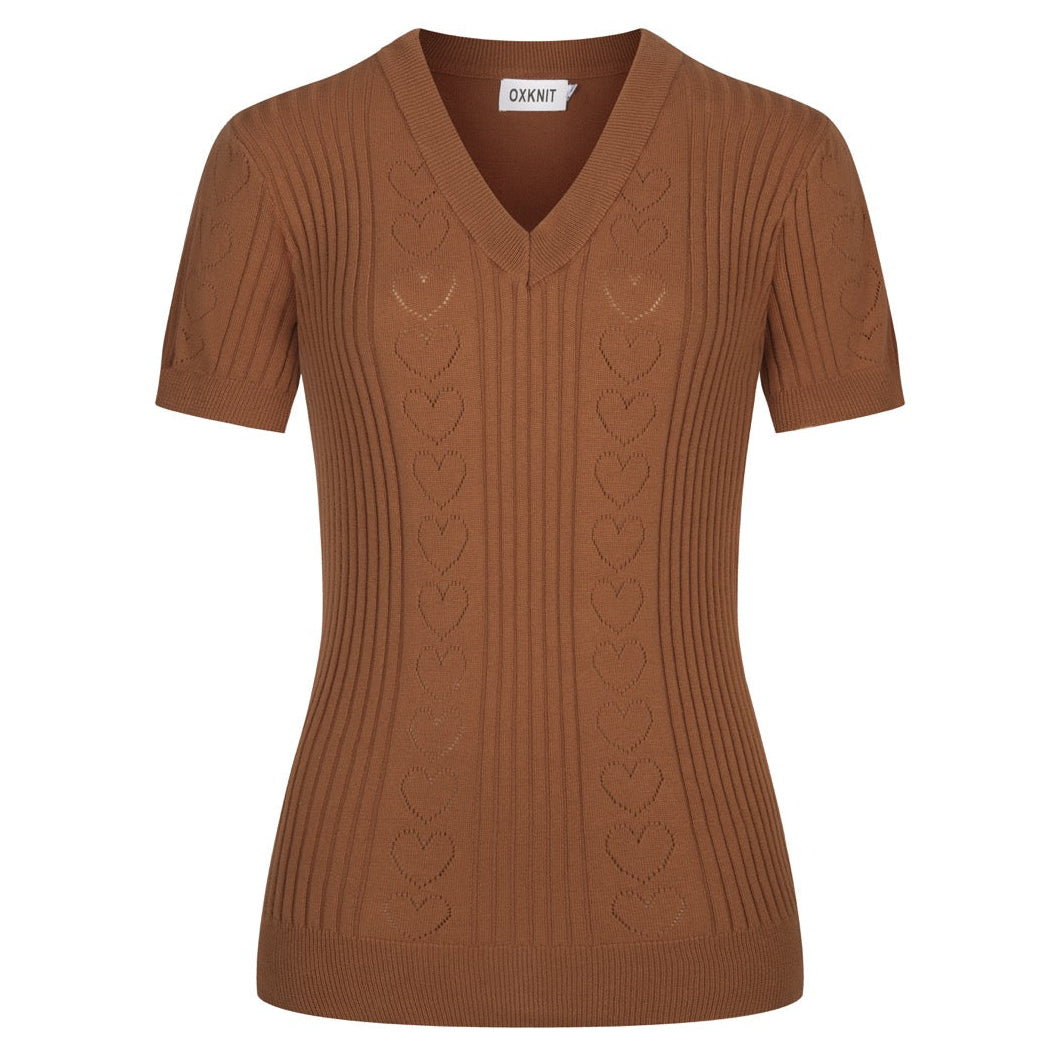 トップス W/Si/Ca 18G V Neck Knit HEATHER MOCHA Harper - Mock Neck Cashmere Sweater | The Cashmere Studio