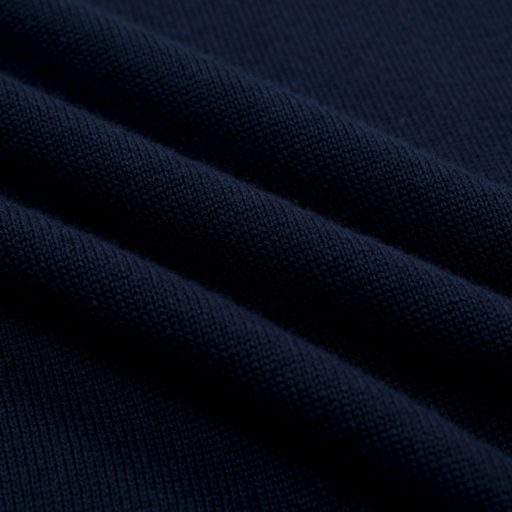 Women's dark blue vintage knit lace-up summer T-shirt