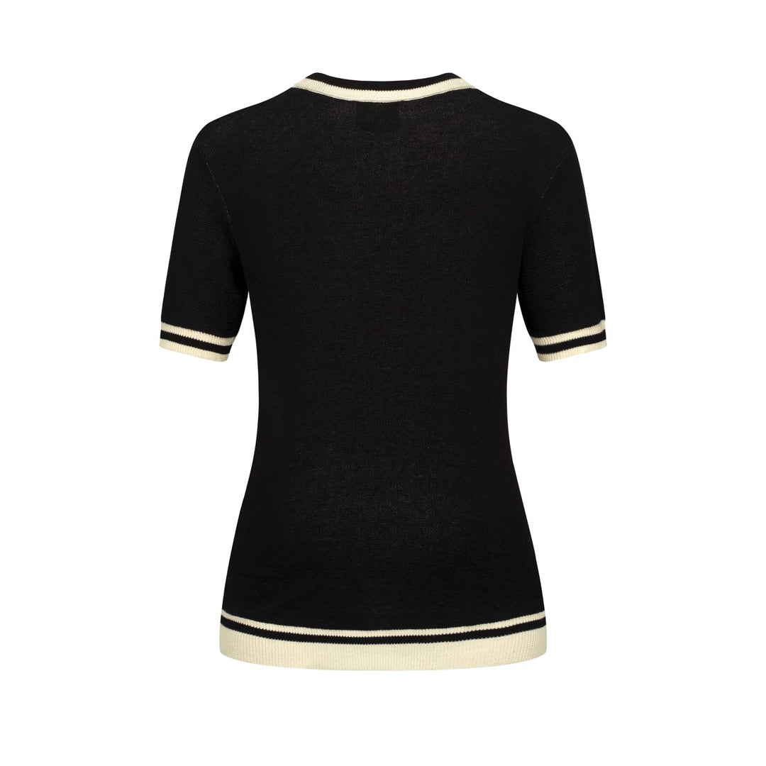 Women's Black planet main carry vintage knit T-shirt