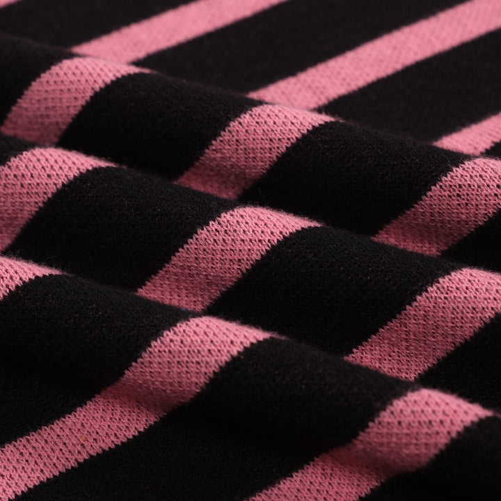 Kvinders pink stribet dukkekrave sløjfe strikket T-shirt