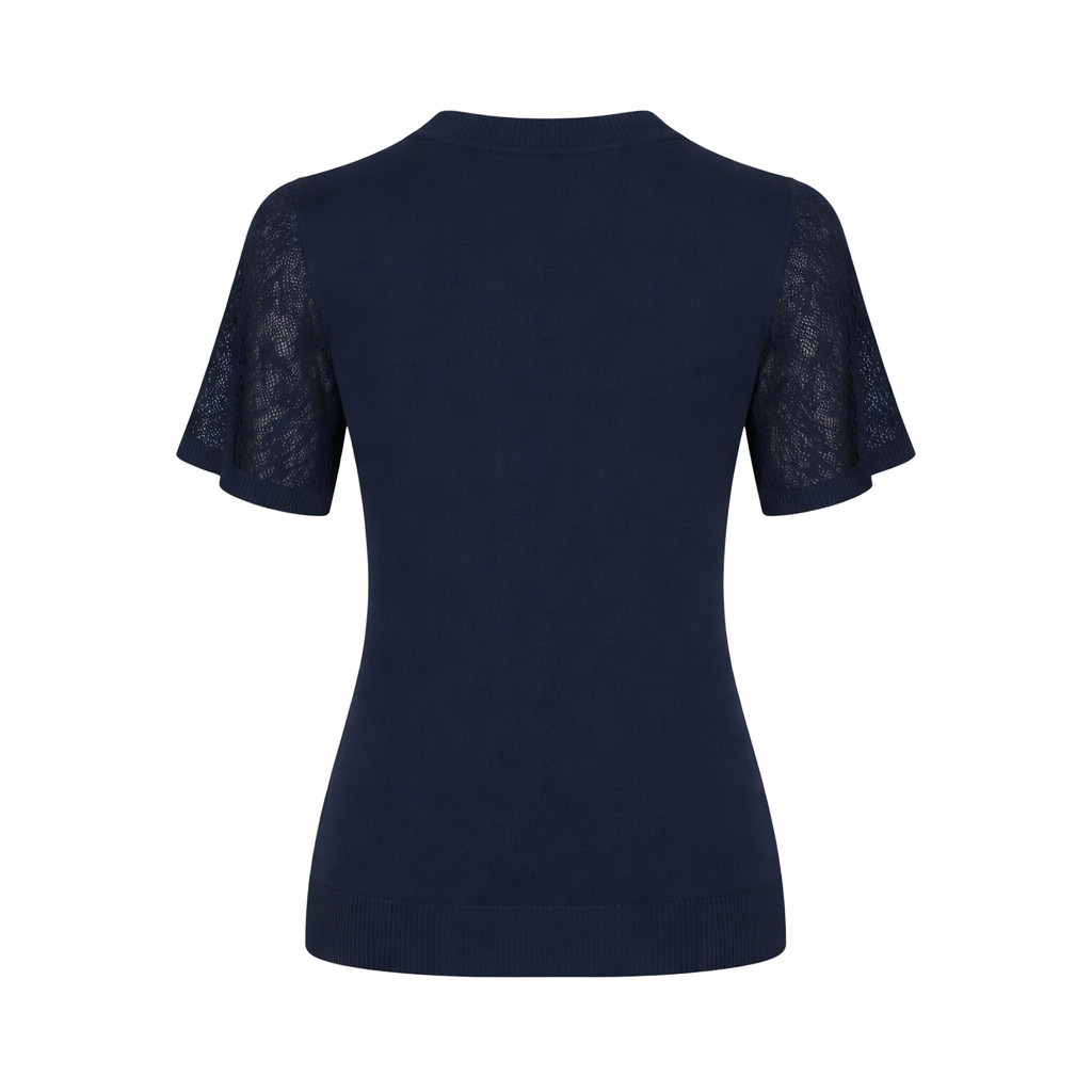 Women's dark blue  vintage knit summer cardigan