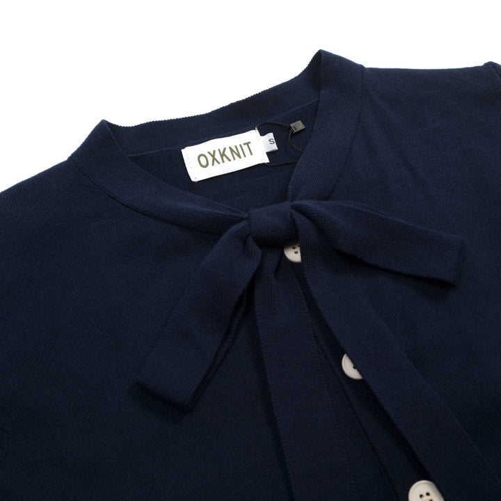 Women's dark blue  vintage knit summer cardigan