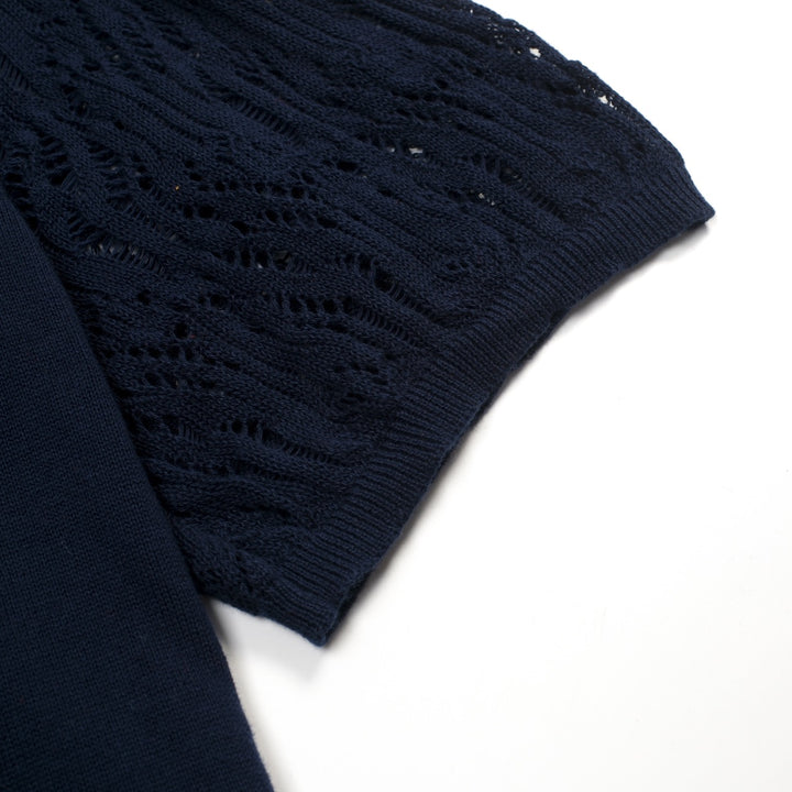 Women's dark blue  vintage knit summer cardigan