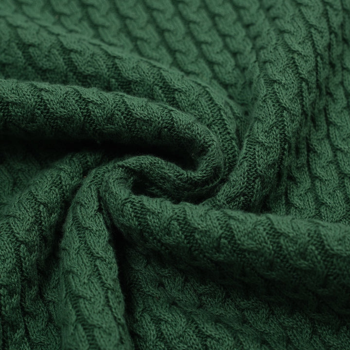 Women's green vintage collegiate style knitted V-neck polo