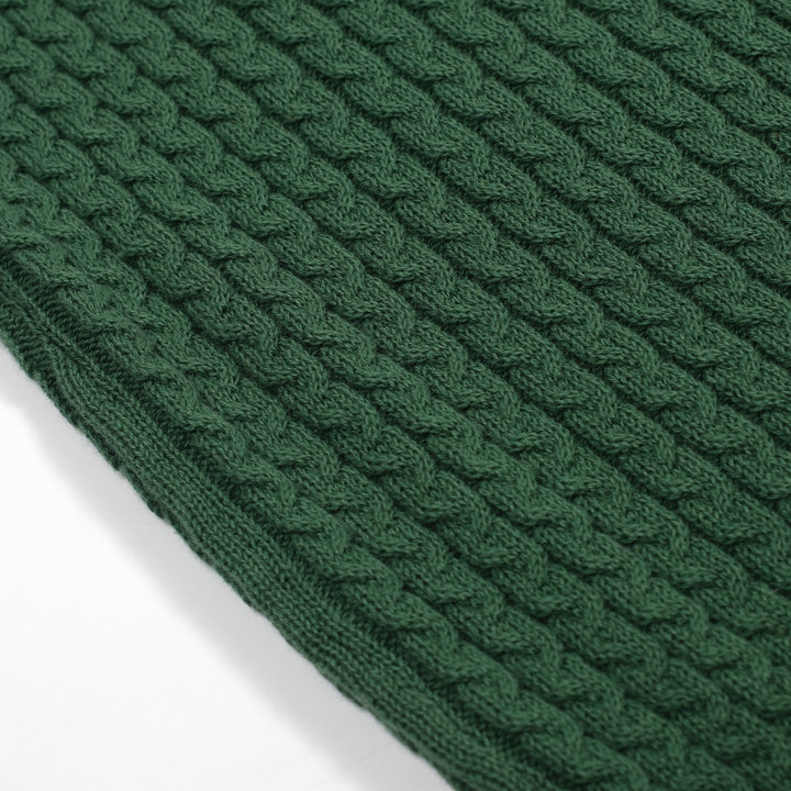 Women's green vintage collegiate style knitted V-neck polo